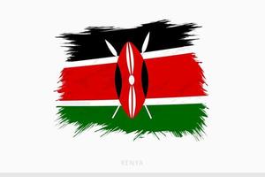 Grunge flag of Kenya, vector abstract grunge brushed flag of Kenya.