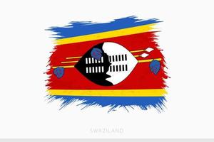 Grunge flag of Swaziland, vector abstract grunge brushed flag of Swaziland.