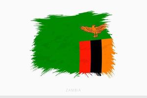 Grunge flag of Zambia, vector abstract grunge brushed flag of Zambia.