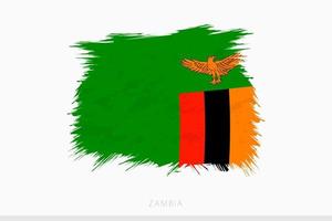 Grunge flag of Zambia, vector abstract grunge brushed flag of Zambia.