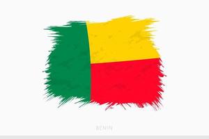 Grunge flag of Benin, vector abstract grunge brushed flag of Benin.