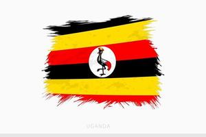 Grunge flag of Uganda, vector abstract grunge brushed flag of Uganda.