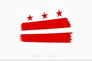 Grunge flag of District of Columbia, vector abstract grunge brushed flag of District of Columbia.