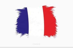 Grunge flag of France, vector abstract grunge brushed flag of France.