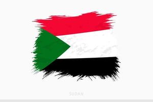 Grunge flag of Sudan, vector abstract grunge brushed flag of Sudan.