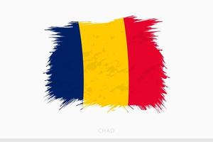 grunge bandera de Chad, vector resumen grunge cepillado bandera de Chad.