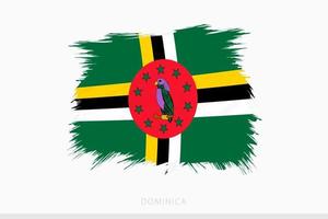 Grunge flag of Dominica, vector abstract grunge brushed flag of Dominica.