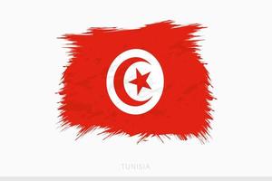 Grunge flag of Tunisia, vector abstract grunge brushed flag of Tunisia.