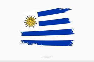 Grunge flag of Uruguay, vector abstract grunge brushed flag of Uruguay.