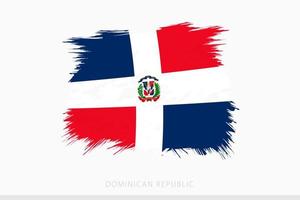 Grunge flag of Dominican Republic, vector abstract grunge brushed flag of Dominican Republic.