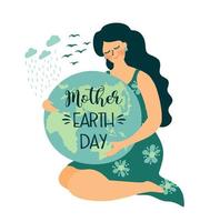 Vector illustration for Earth Day and other environmental concept. Isolated design for card, poster, banner, flyer and other.