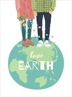 Vector illustration for Earth Day and other environmental concept. Isolated design for card, poster, banner, flyer and other.