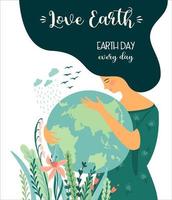 Vector illustration for Earth Day and other environmental concept. Isolated design for card, poster, banner, flyer and other.