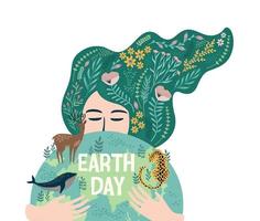 Vector illustration for Earth Day and other environmental concept. Isolated design for card, poster, banner, flyer and other.