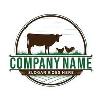 Farm animal sign. Symbol for farm products. Brand for agricultural company and agro business identity vector