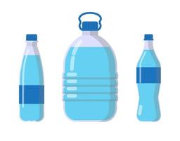 Collection Of Design Concepts With Water Bottles. Vector Illustration In Flat Style