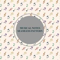 Colorful Musical Notes Pattern For Music Design, Package, Textile, Background Vector Illustration