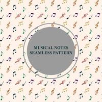 Colorful Musical Notes Pattern For Music Design, Package, Textile, Background Vector Illustration