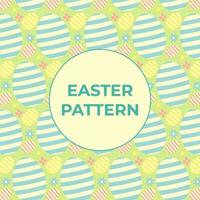 Green Fresh Easter Pattern With Eggs For Decoration, Pattern, Package Flat Style Vector Illustration