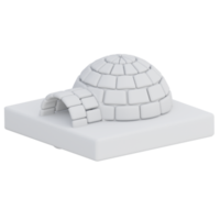 igloo 3d rendering icon illustration, winter season png