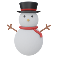 bonhomme de neige 3d le rendu icône illustration, hiver saison png