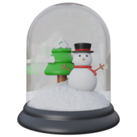 snow globe 3d rendering icon illustration, winter season png