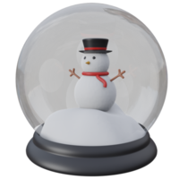 snow globe 3d rendering icon illustration, winter season png