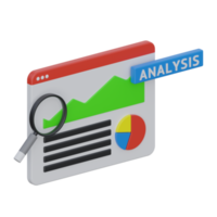 web analysis 3d rendering icon illustration, chart png