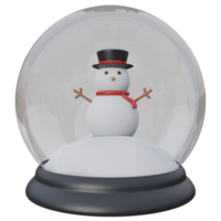 snow globe 3d rendering icon illustration, winter season png