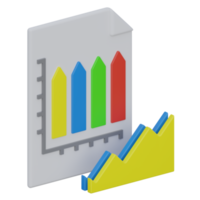 business report 3d rendering icon illustration, chart png