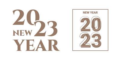 2023 new year logo text design set. 2023 number design template. Calendar simple icon vector