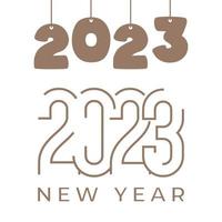 2023 new year logo text design set. 2023 number design template. Calendar simple icon vector