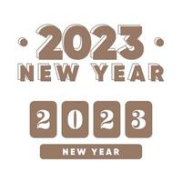 2023 new year logo text design set. 2023 number design template. Calendar simple icon vector