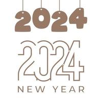 2024 new year logo text design set. 2024 number design template. Calendar simple icon vector