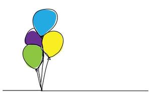 vector illustration of a single continuous line balloon