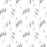Cute seamless repeating pattern with ears of oats on a white background. Floral ornament with an ear of oats, floral motif.Ornament in a minimalist style.Drawn by hand.Vector vector