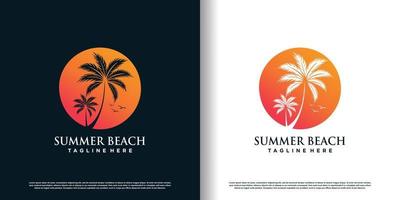 palm tree logo design with creative and unique style concept premium vector