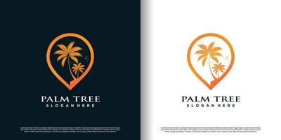 palm tree logo design with creative and unique style concept premium vector