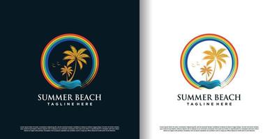 palm tree logo design with creative and unique style concept premium vector