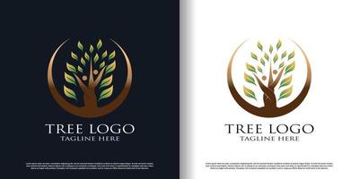 tree logo design with cretive concept premium vector