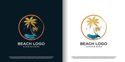 palm tree logo design with creative and unique style concept premium vector