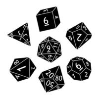 conjunto de dnd dado rpg mesa juegos vector ilustración