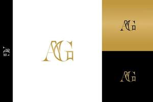 Luxury AG letters. Icon, monogram, minimalist, vector, logo design, template vector