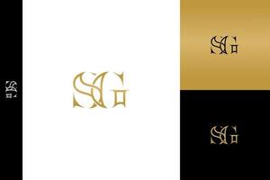 Luxury SG letters. Icon, monogram, minimalist, vector, logo design, template vector