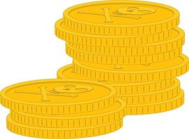 Stack of gold pirate coins vector illustration
