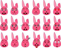 Flat Vector Graphic Illustration of a Pink Rabbit Face Caracter. A Cute Theme for Your Messaging App, or a Decoration for Your Various Cute Design Needs.