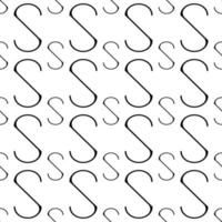 Seamless abstract S design hook pattern. vector