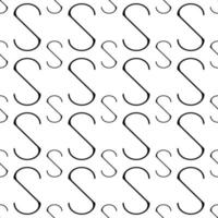 Seamless abstract S design hook pattern. vector