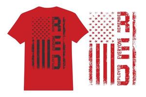 Red Friday With USA Flag T-Shirt Design vector