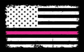 USA Flag Thin Pink Line Design vector